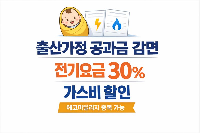 출산가정 전기요금 30% 감면과 가스비 할인, 에코마일리지로 공과금 줄이는 방법