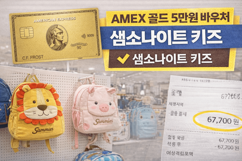 아멕스 골드 카드 5만원 바우처 샘소나이트 사용 후기