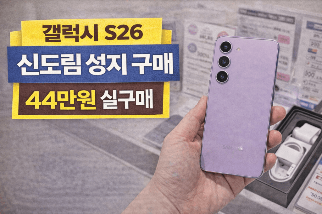 갤럭시 S26 신도림 휴대폰 성지 구매 후기 44만원 실구매 가격