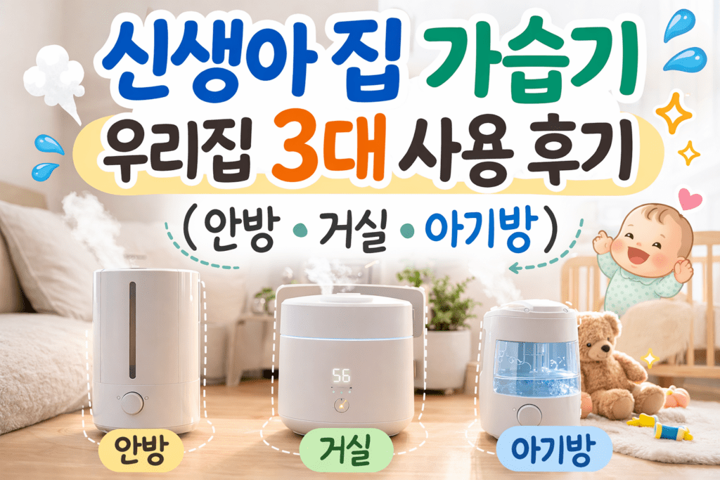 신생아 키우는 집에서 사용하는 가습기 3대 실제 사용 모습