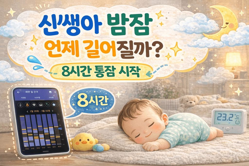 신생아 밤잠 8시간 통잠 시작 시기와 수면 패턴 설명 썸네일
