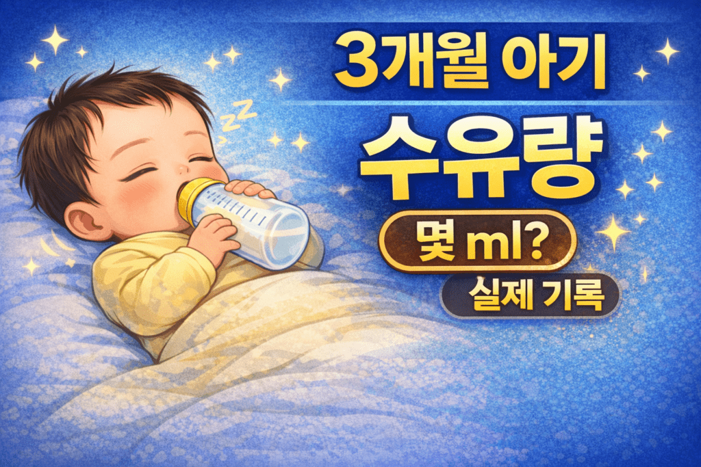 3개월 아기 수유량 하루 총 수유량 몇 ml 실제 기록