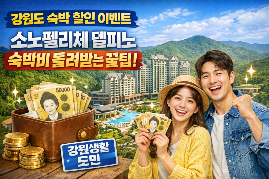 강원도 숙박 할인 이벤트 | 소노펠리체 델피노 숙박비 돌려받는 방법 (강원생활도민)