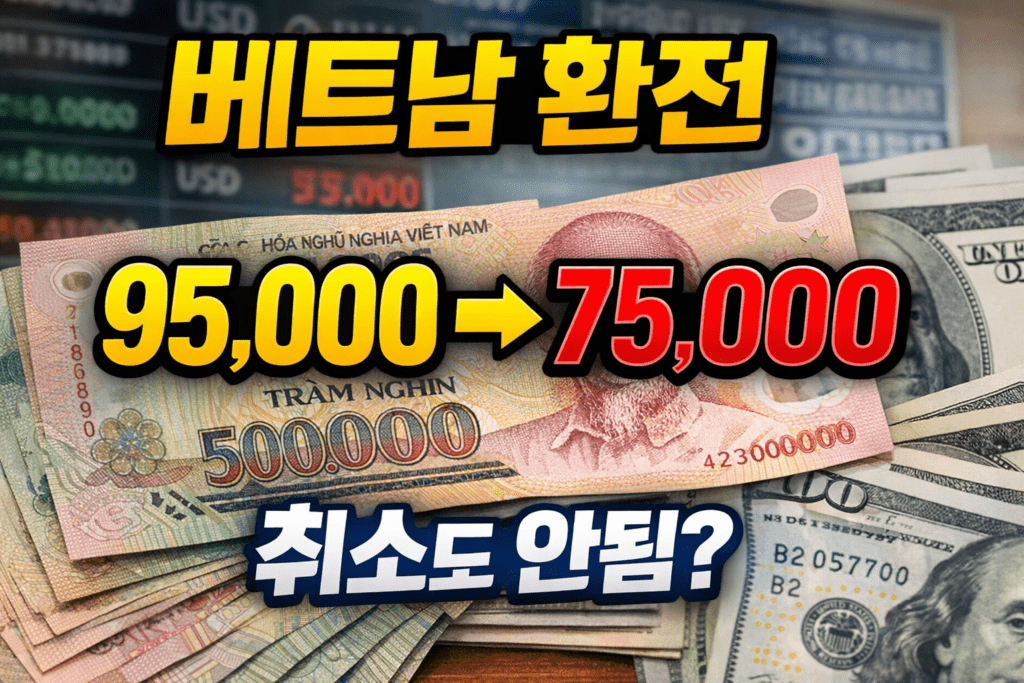 베트남동 환전 손해 우리은행 환전주머니 20퍼센트 손실 후기