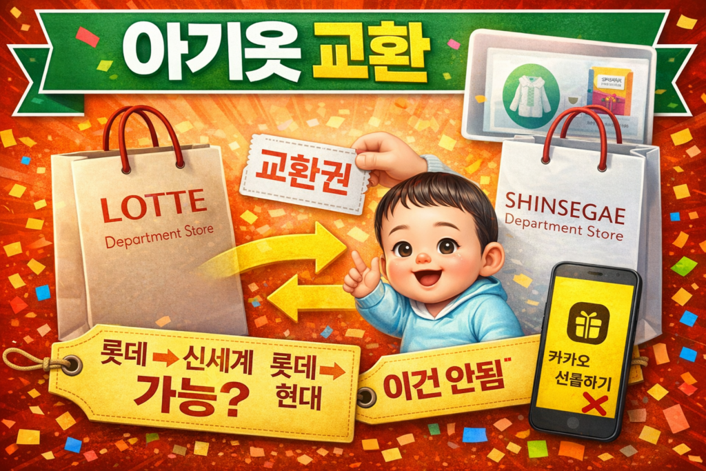 아기옷 교환 방법 백화점 교차 교환 가능 여부 정리