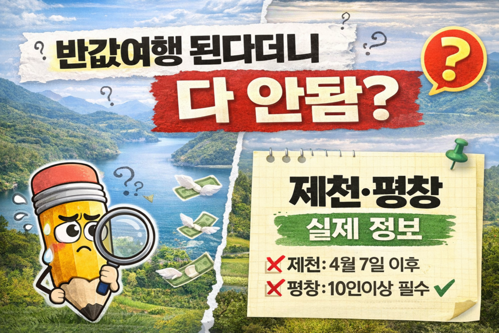 제천·평창 반값여행 총정리 | 신청 일정·조건 직접 알아본 현실 정보