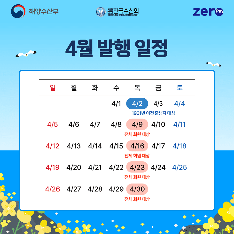 수산대전 상품권 4월 일정