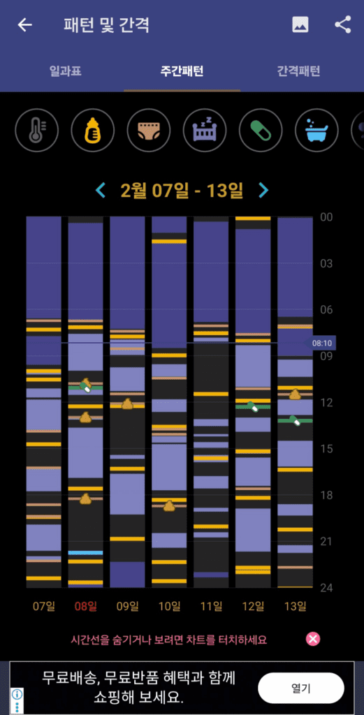 베이비타임 2월 수면 기록
