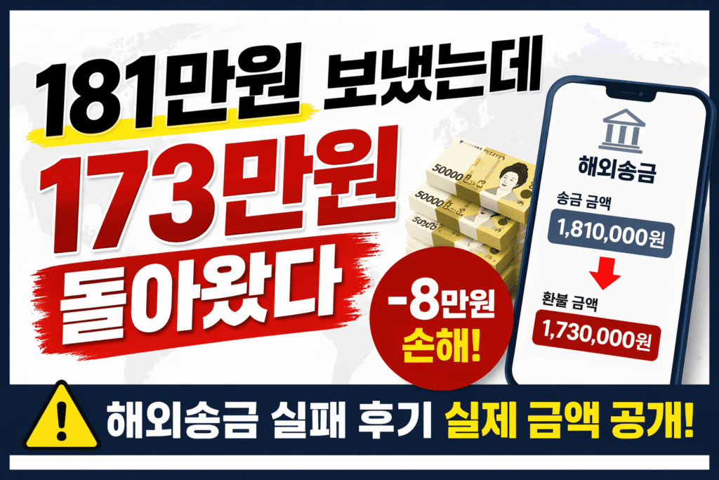181만원 보냈는데 173만원 돌아왔다